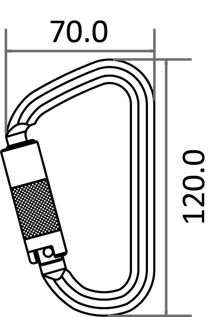 Stahlkarabiner mit Automatikverschluss Vierteldrehung (Twist-Lock) - Keylock Version
