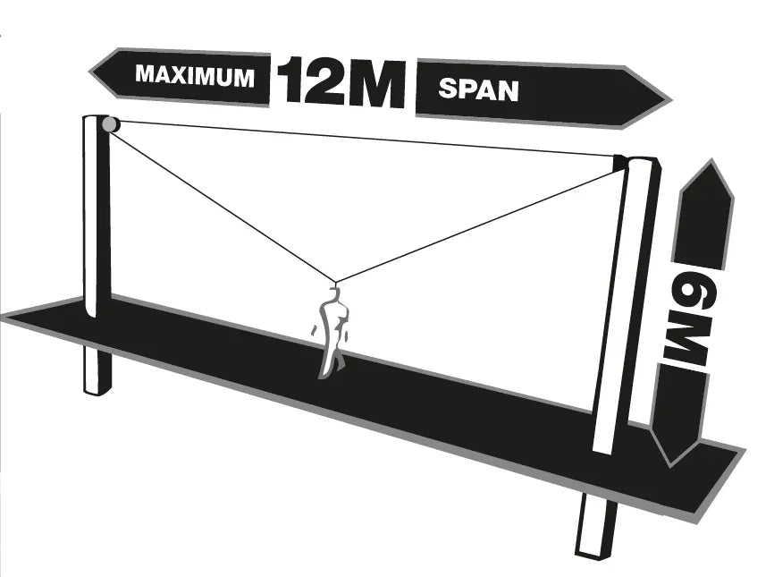 T-LINE, Retractable fall arrester with stainless steel dual safety cable, lg. 12m