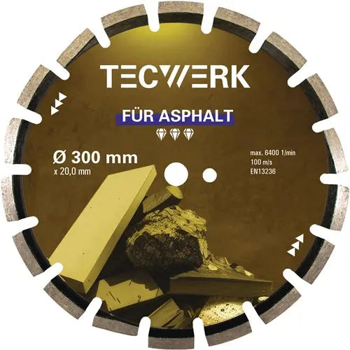 TECWERK Diamanttrennscheibe ASPHALT Segmentbreite 40 mm Ø 400 mm Segmenthöhe 10 mm Segmentstärke 3.4 mm