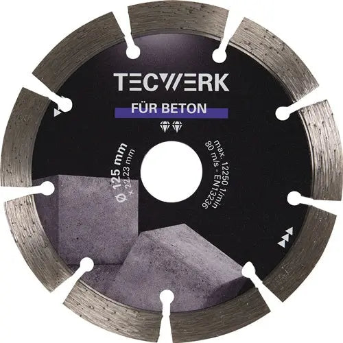 TECWERK Diamanttrennscheibe BETON Ø 115 mm Segmenthöhe 10 mm Segmentstärke 1.9 mm Segmentbreite 34.5 mm