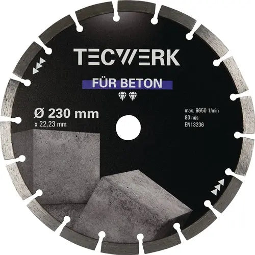 TECWERK Diamanttrennscheibe BETON Ø 230 mm Segmenthöhe 10 mm Segmentstärke 2.4 mm Segmentbreite 38.5 mm