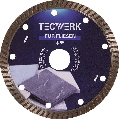 TECWERK Diamanttrennscheibe FLIESEN PRO T Segmenthöhe 7 mm Segmentstärke 1,6 mm Winkelschleifer Ø 115 mm Segmentstärke 1.6 mm Bohrung 22.23 mm