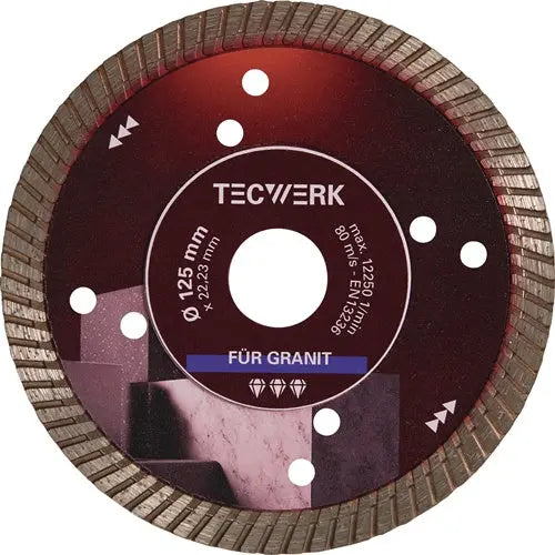TECWERK Diamanttrennscheibe GRANIT PRO Segmenthöhe 10 mm Ø 350 mm Segmentstärke 3.2 mm Bohrung 25.4 mm