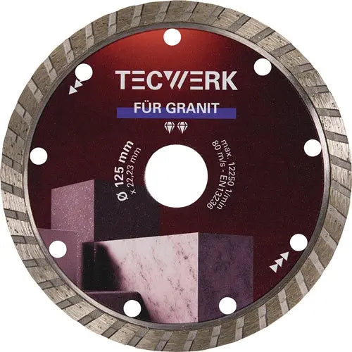 TECWERK Diamanttrennscheibe GRANIT Winkelschleifer Ø 230 mm Segmenthöhe 7 mm Segmentstärke 2.6 mm Bohrung 22.23 mm