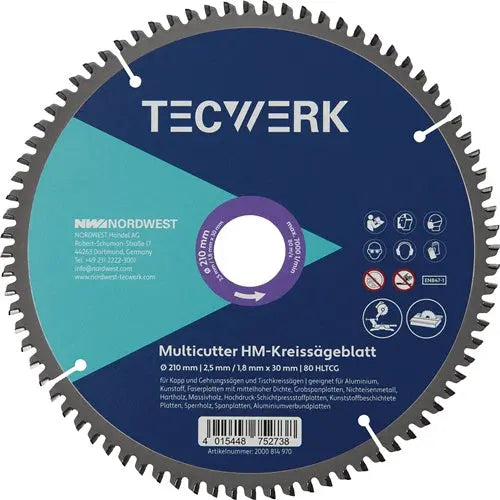 TECWERK Tisch-/Kappkreissägeblatt Außen-Ø 254 mm Schnittbreite 3.2 mm Bohrung 30 mm Zahnform HLTCG Zähnezahl 60