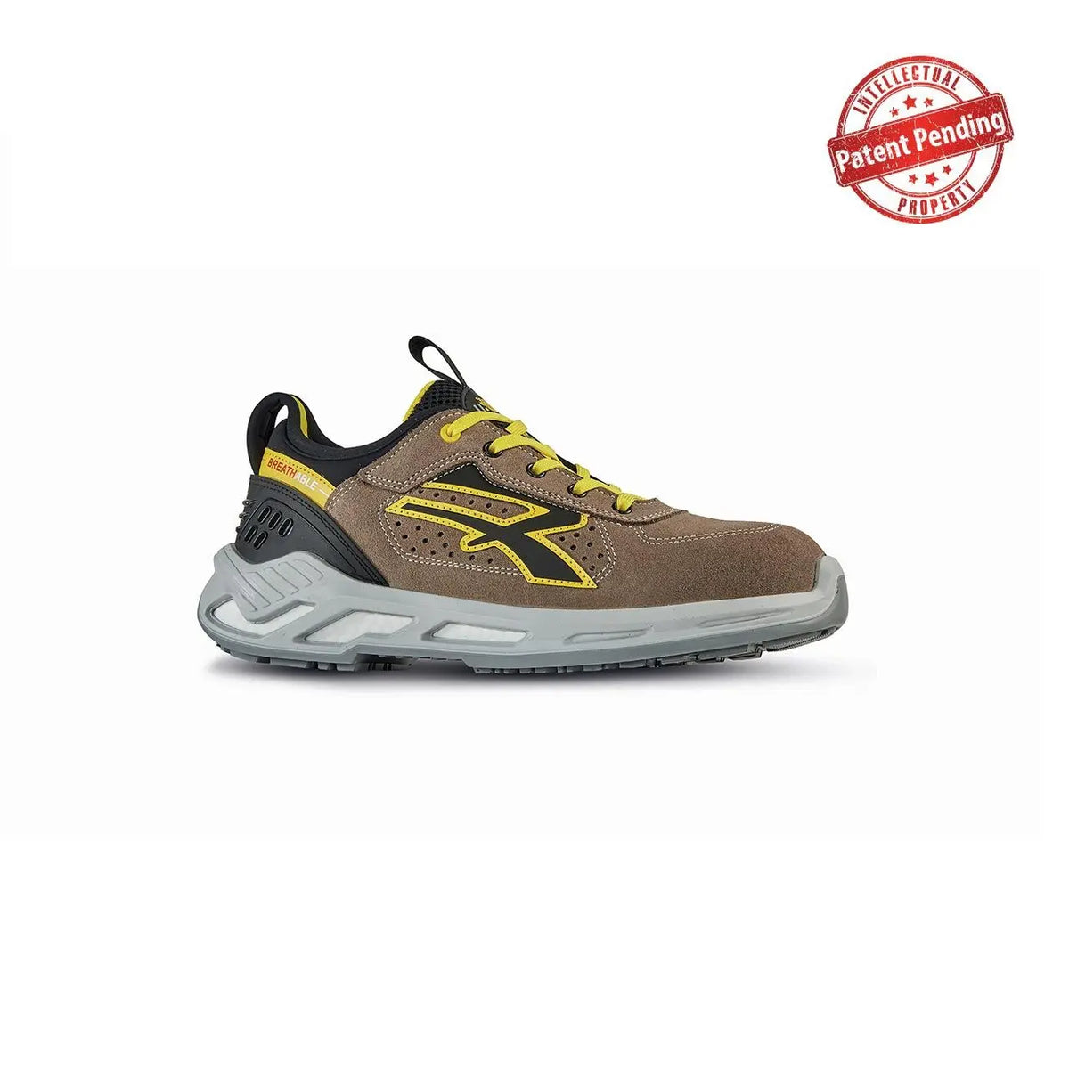 U-Power Sicherheitshalbschuhe S1PS CURRY s ESD TAUPE / YELLOW