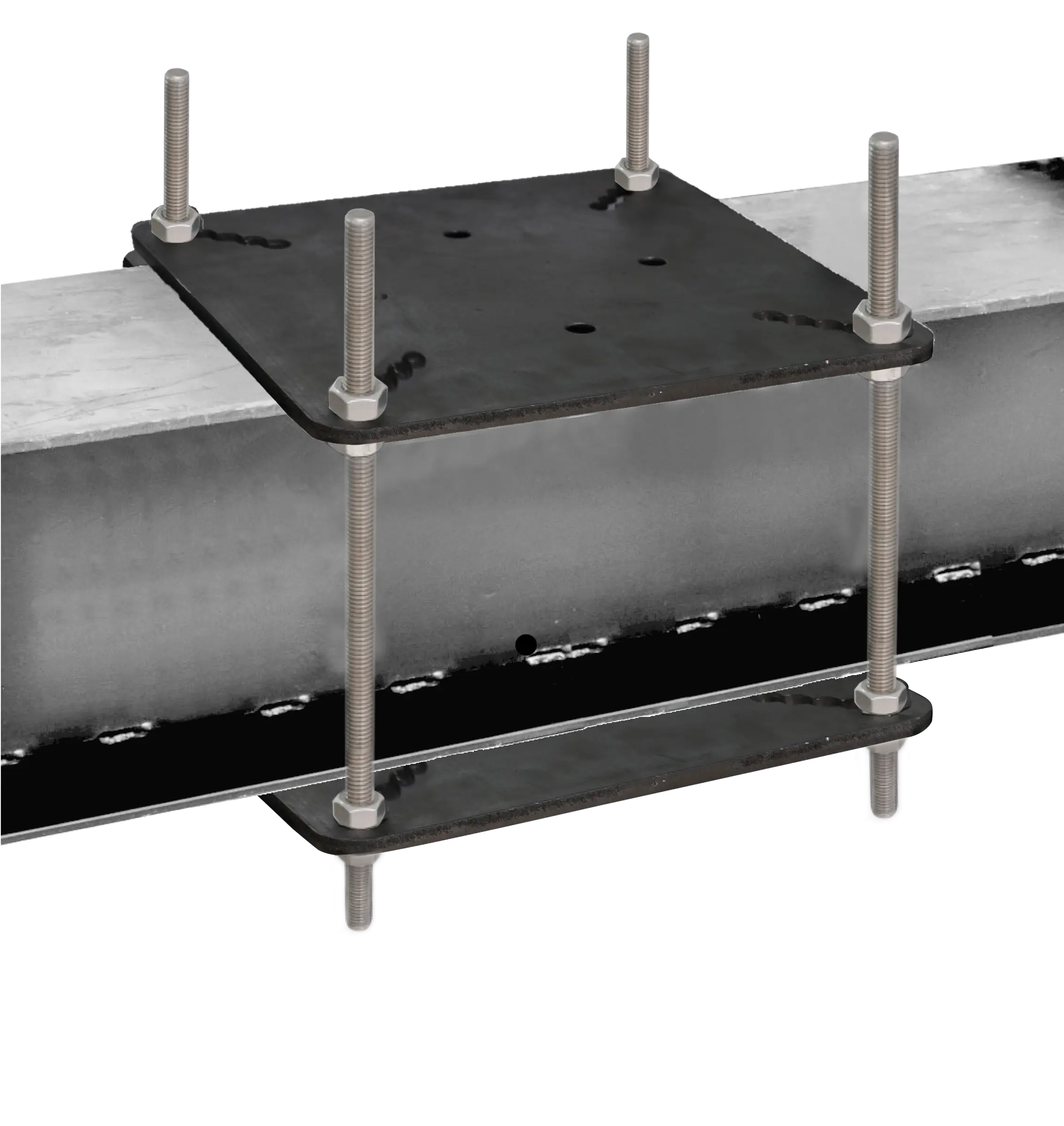 Verzinkte Stahlplatten zum Klemmen mittels Konterplatte (80-150 mm)