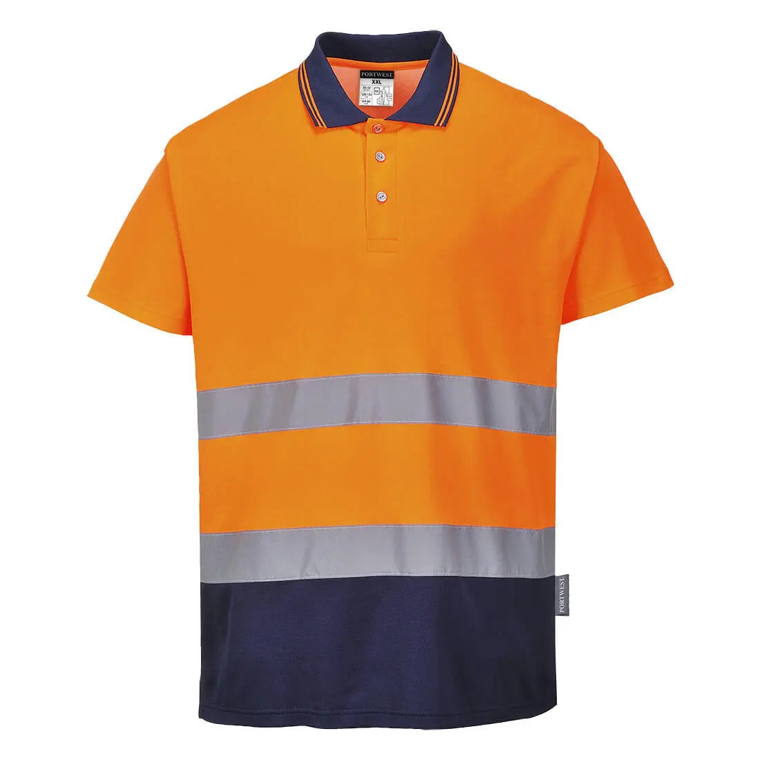 Warnschutz Cotton Comfort Kontrast Poloshirt kurzarm S174 - KERA Arbeitsschutz