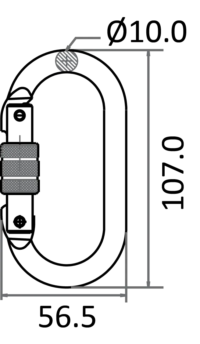 Stahl-Karabiner mit Schraubverschluss