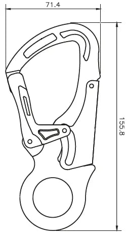 Karabinerhaken aus Aluminium, Typ Keylock