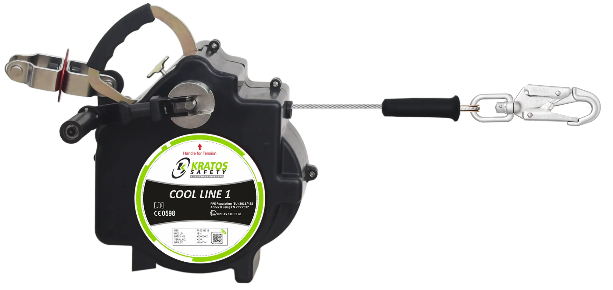 COOL LINE 1 - Horizontale herausziehbare Drahtseilsicherung, Höchstlänge 18 m