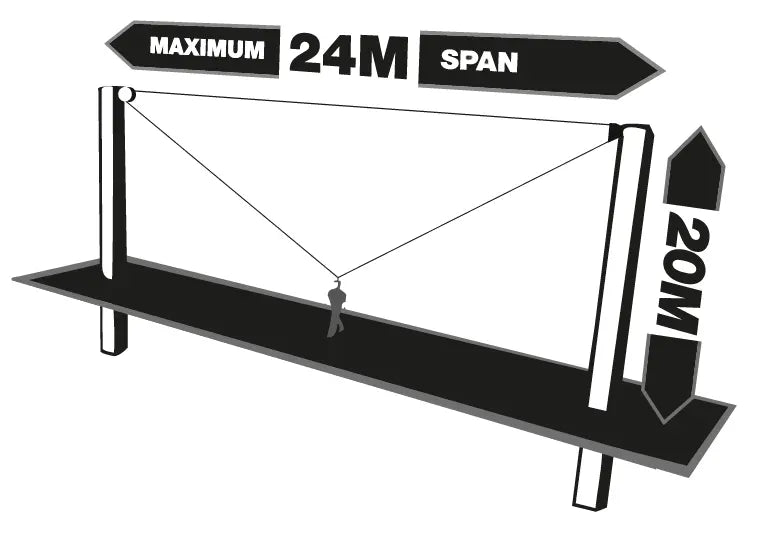 T-LINE, Retractable fall arrester with stainless steel dual safety cable with integrated recovery system, lg. 24 m