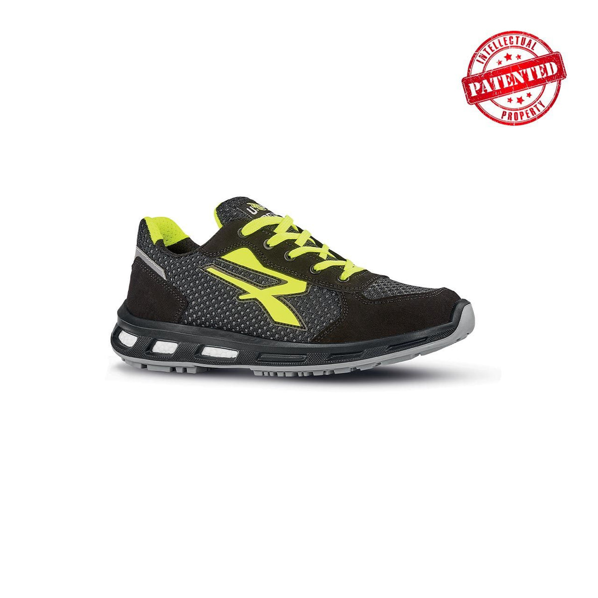U-Power Sicherheitshalbschuhe O1 ASHER o ESD BLACK / YELLOW FLUO