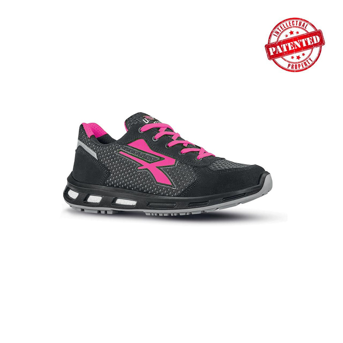 U-Power Sicherheitshalbschuhe O1 CAELI o ESD BLACK / PINK FLUO