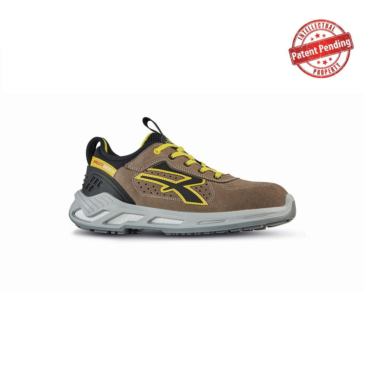 U-Power Sicherheitshalbschuhe S1PS CURRY s ESD TAUPE / YELLOW