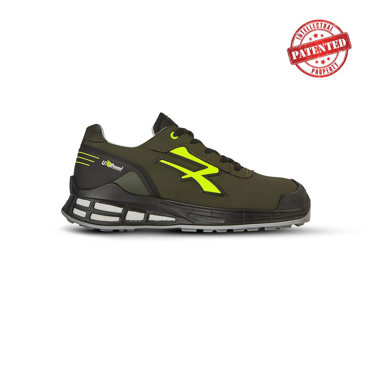 U-Power Sicherheitshalbschuhe S3S ERMES s ESD MILITARY GREEN / YELLOW FLUO