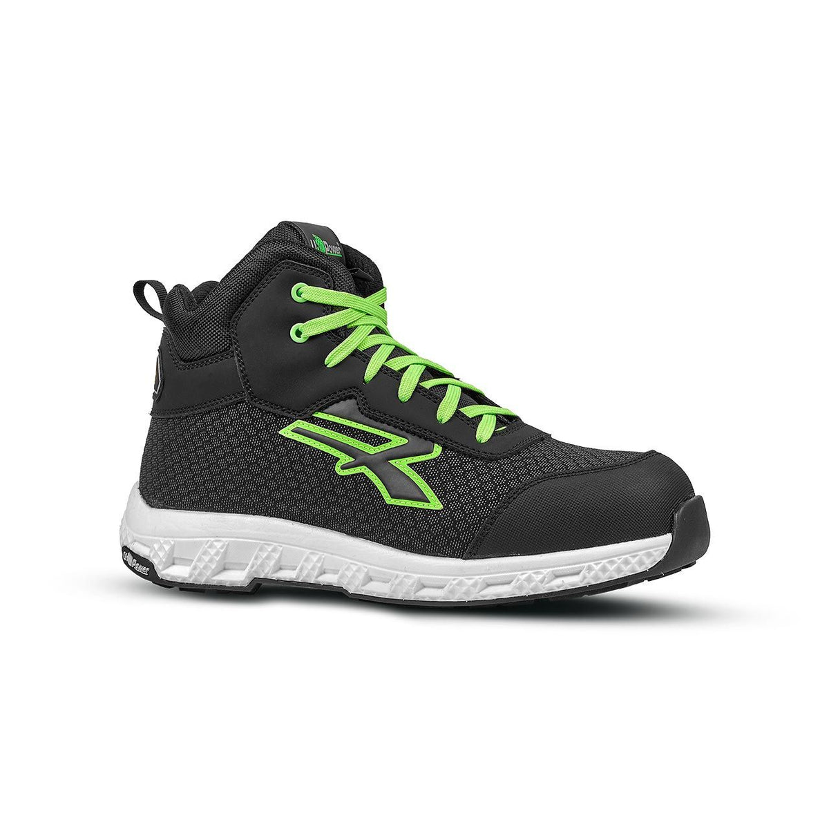 U-Power Sicherheitshochschuhe S3S GEB ESD BLACK / VERDE FLUO