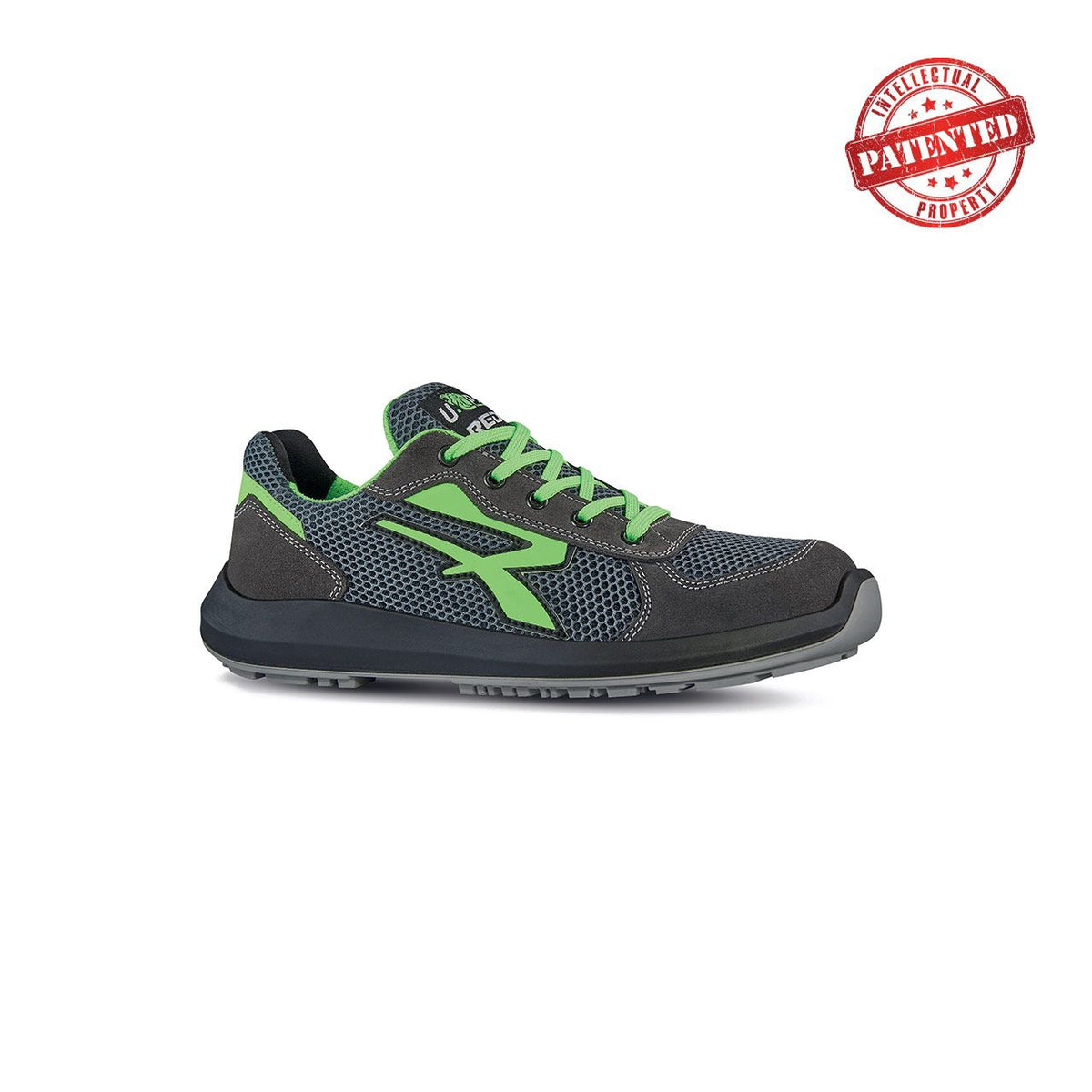 U-Power Sicherheitshalbschuhe S1PS GEMINI s ESD GREY / VERDE FLUO