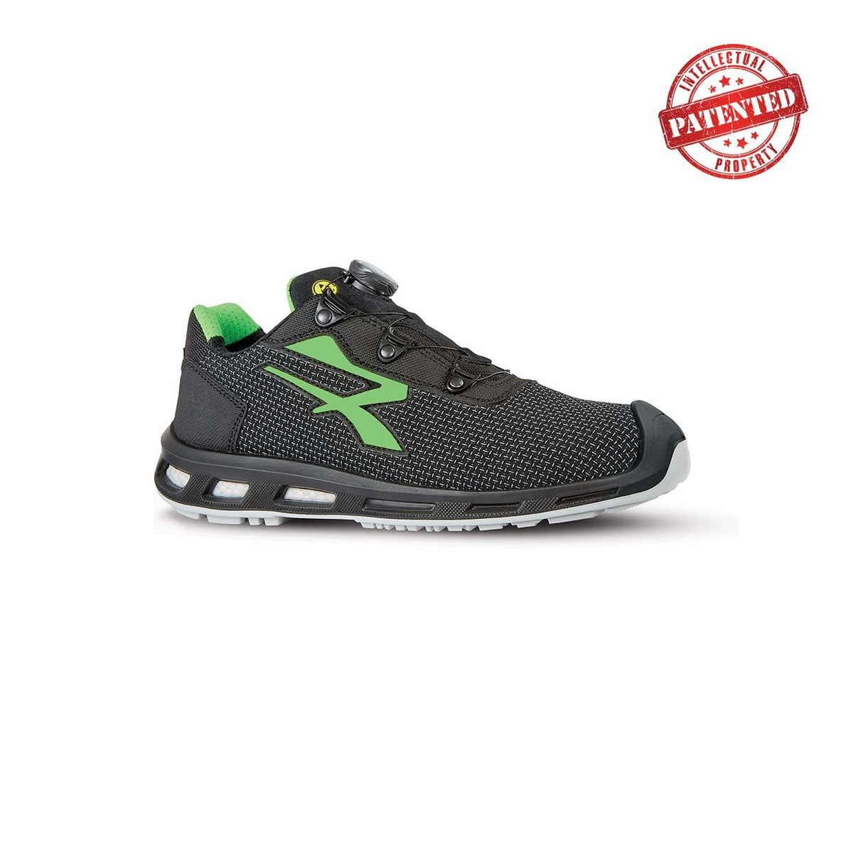 U-Power Sicherheitshalbschuhe S3S MONSTER s ESD BLACK / VERDE FLUO