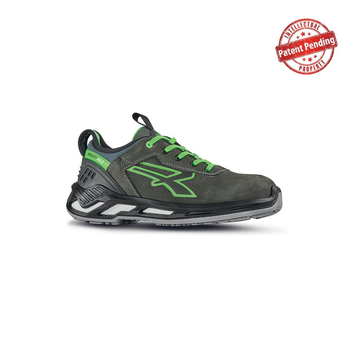 U-Power Sicherheitshalbschuhe S3S NAOS s ESD GREY / VERDE FLUO