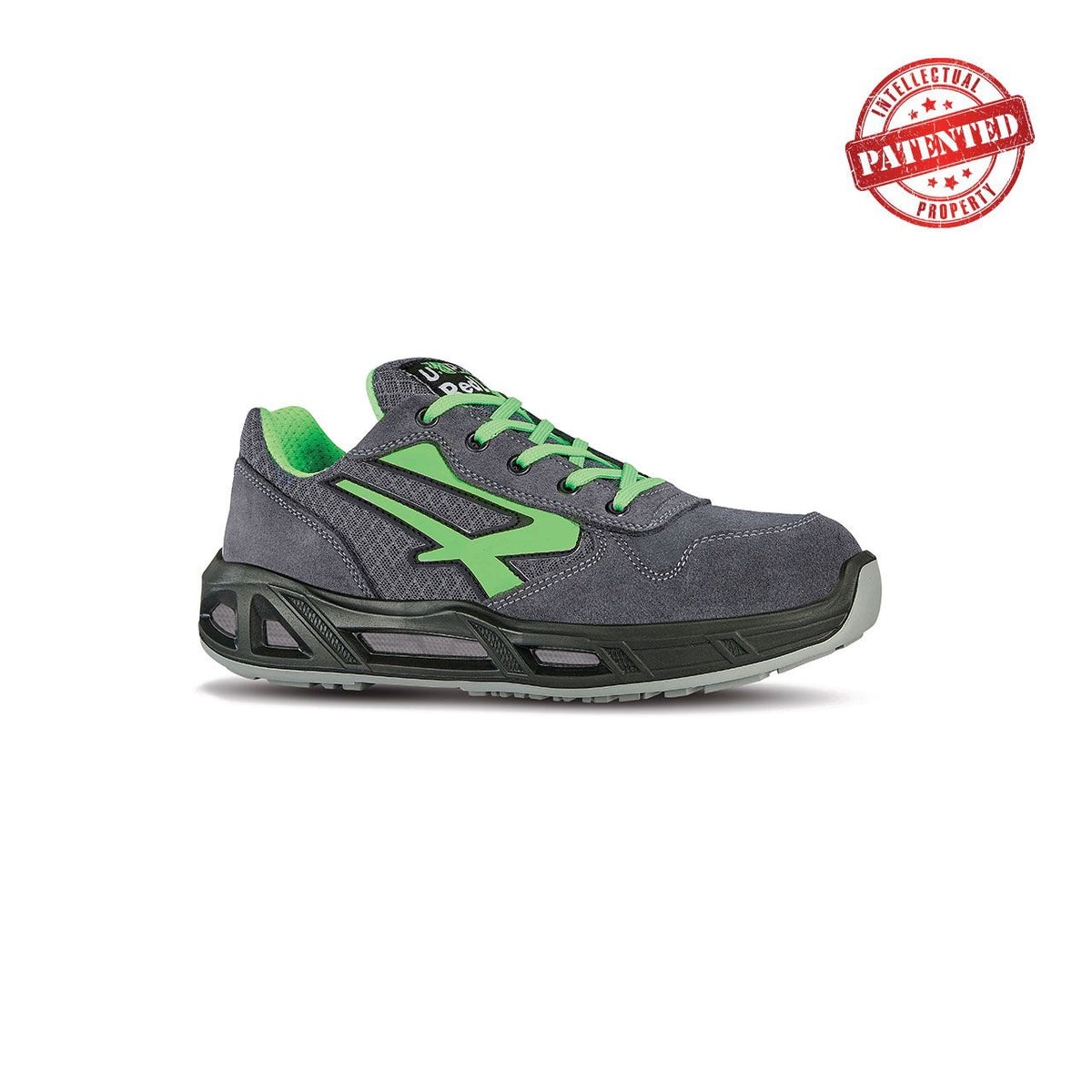U-Power Sicherheitshalbschuhe S1PS POINT CARPET s ESD GREY / VERDE FLUO