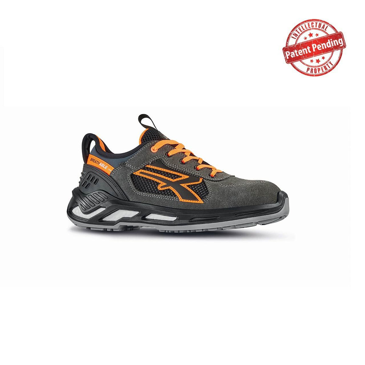 U-Power Sicherheitshalbschuhe S1PS RYDER s ESD GREY / ORANGE FLUO