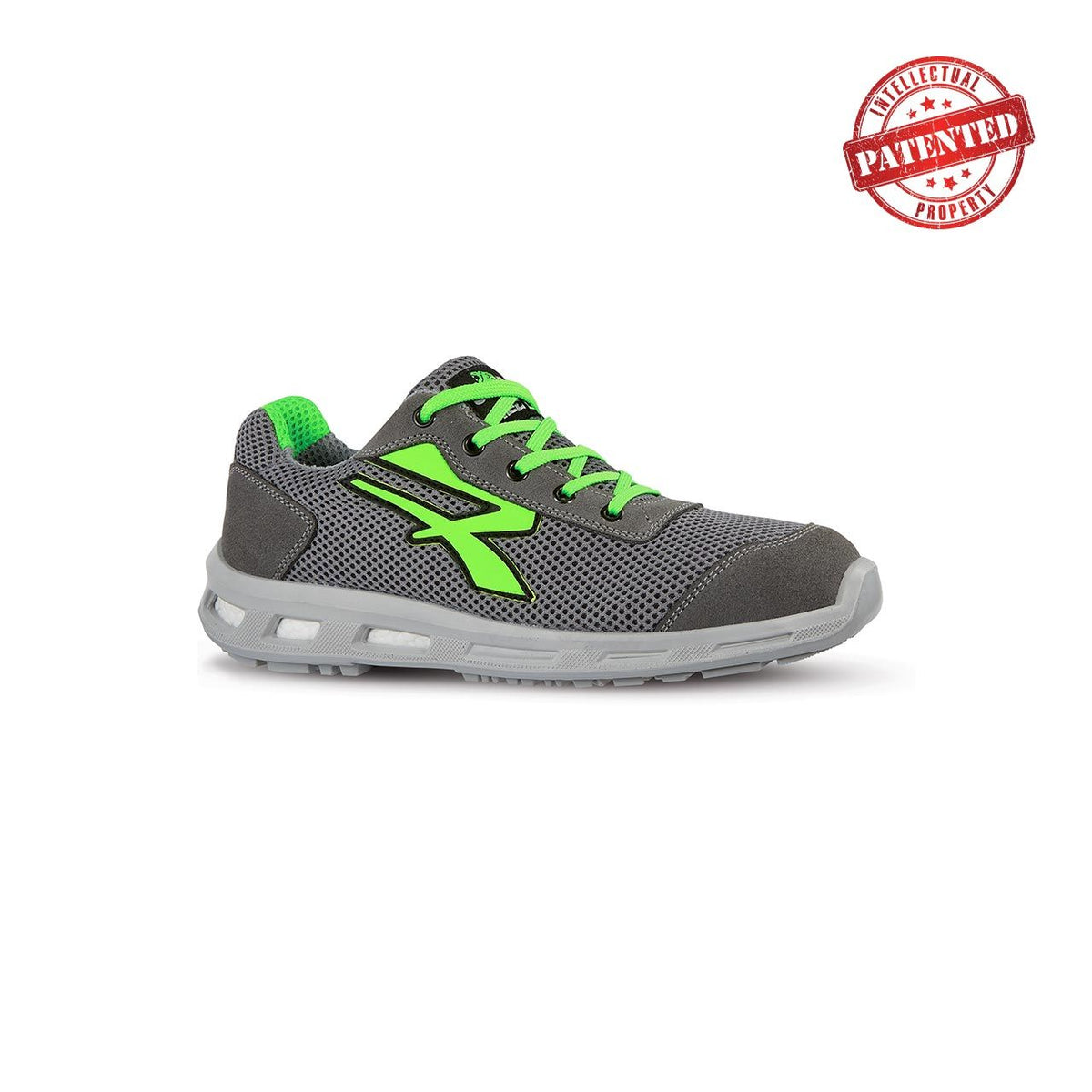 U-Power Sicherheitshalbschuhe S1PS SUMMER s ESD GREY / VERDE FLUO