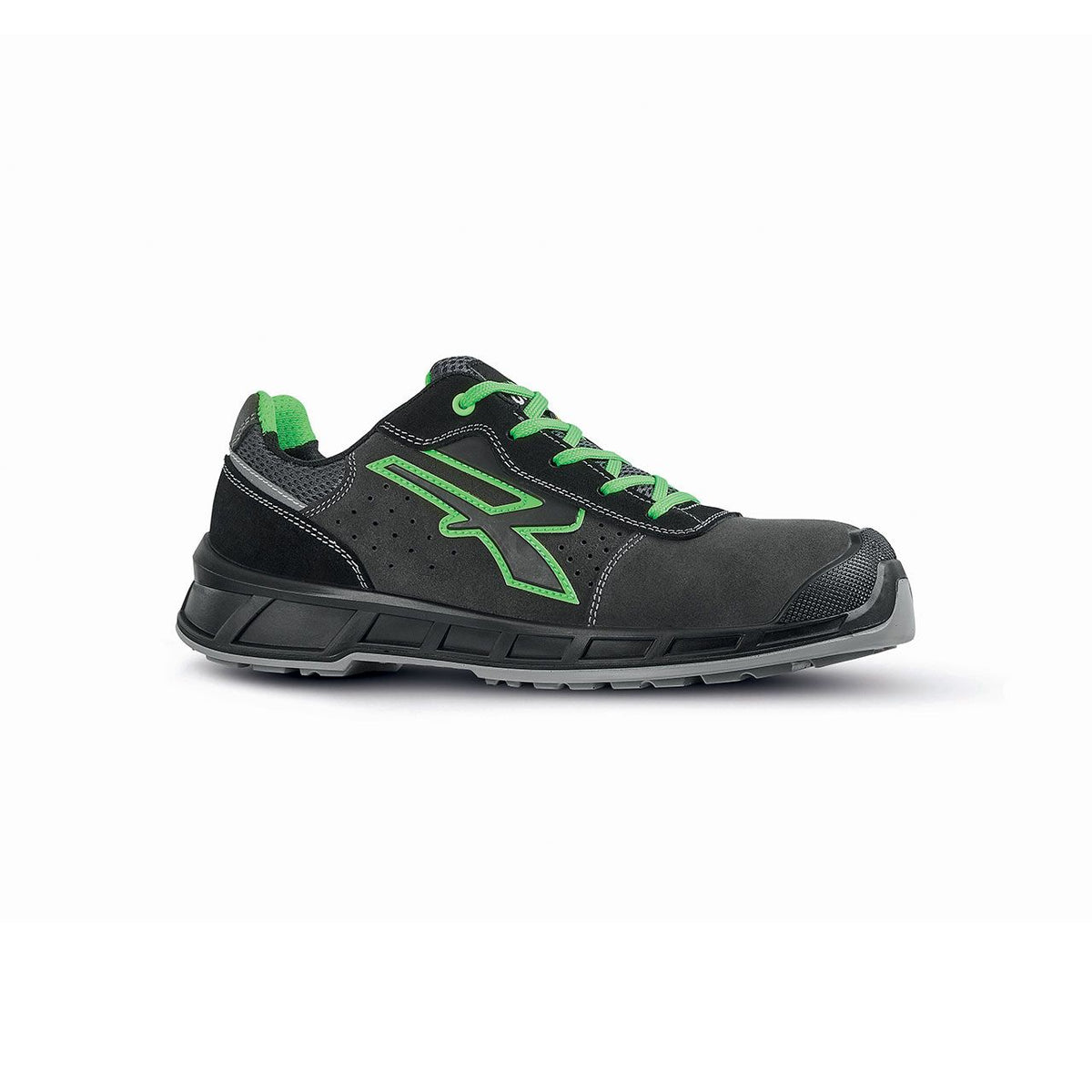 U-Power Sicherheitshalbschuhe S1PS TAYLOR s ESD GREY / VERDE FLUO