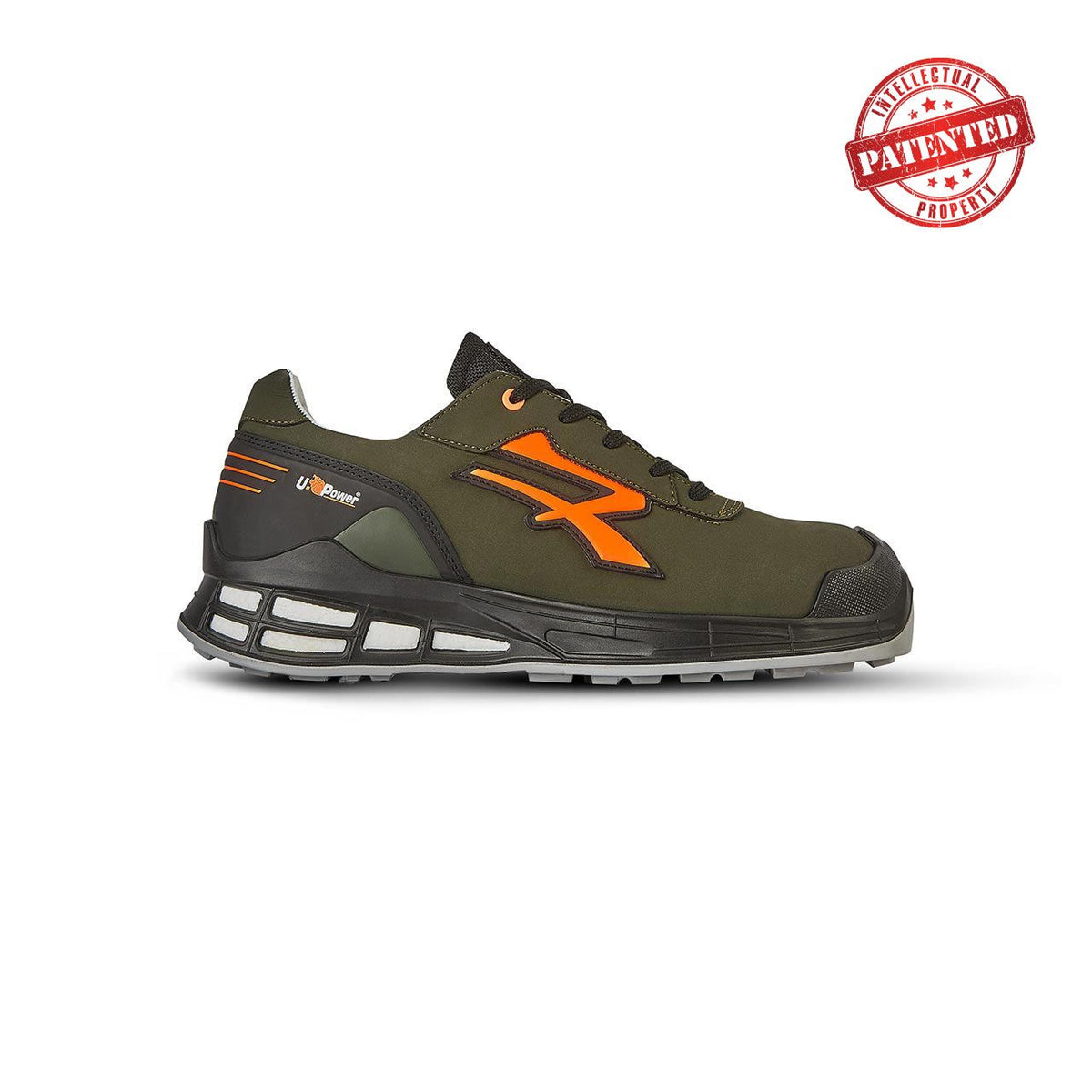 U-Power Sicherheitshalbschuhe S3S XENO s ESD MILITARY GREEN / ORANGE FLUO