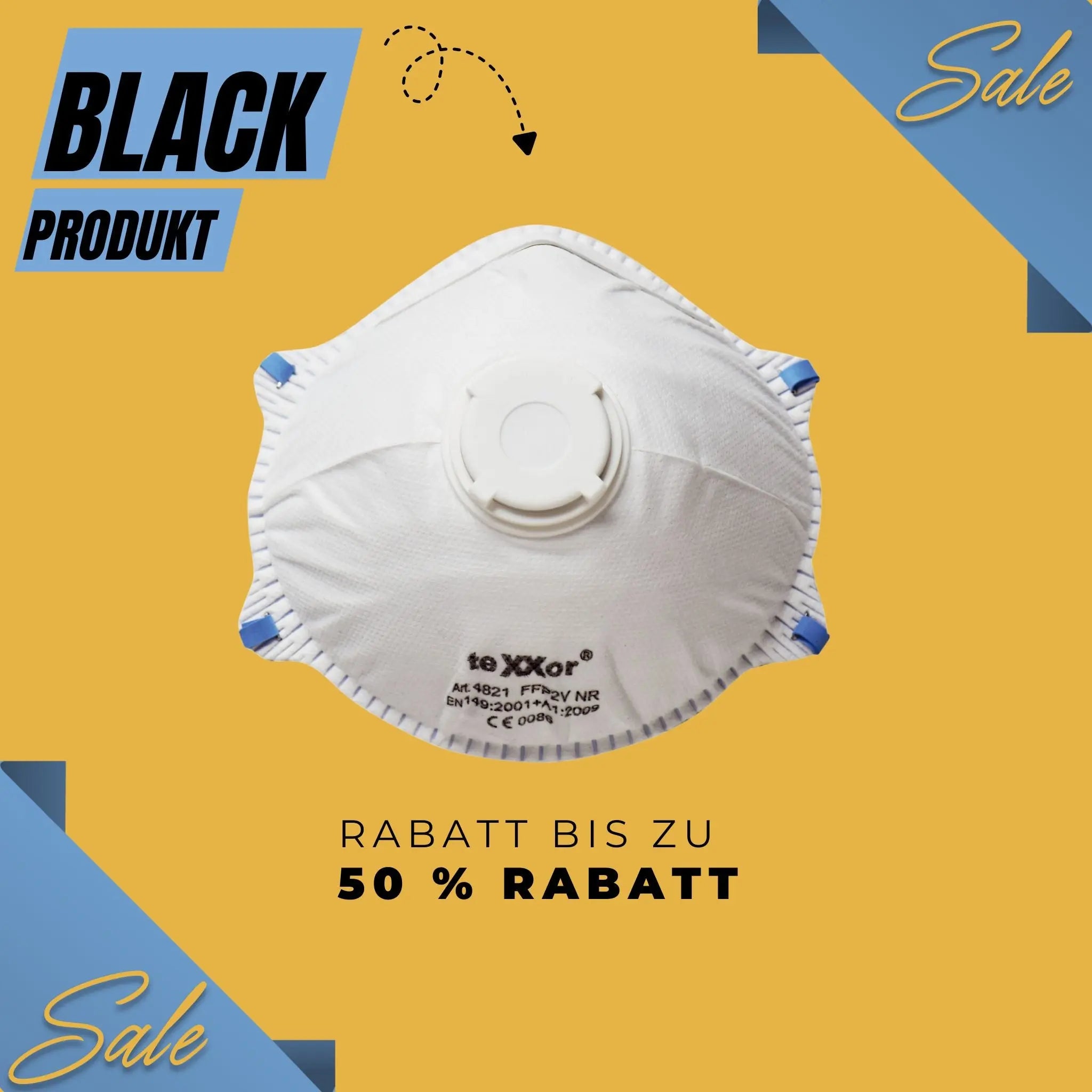 teXXor® Feinstaubmaske FFP2/V >>NR<< D mit Nasenbügel 120 Stk teXXor®