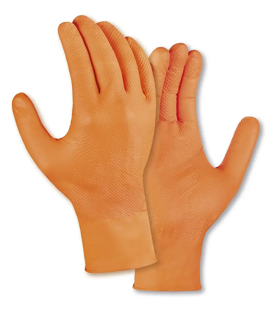 teXXor® Nitril-Einweg-Handschuhe Diamond Grip orange-10 Box teXXor®