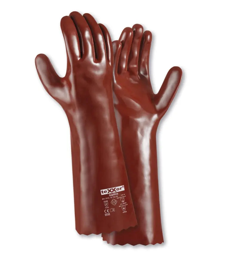 teXXor® topline Chemikalienschutz-Handschuhe PVC ROTBRAUN-60 Paar teXXor®