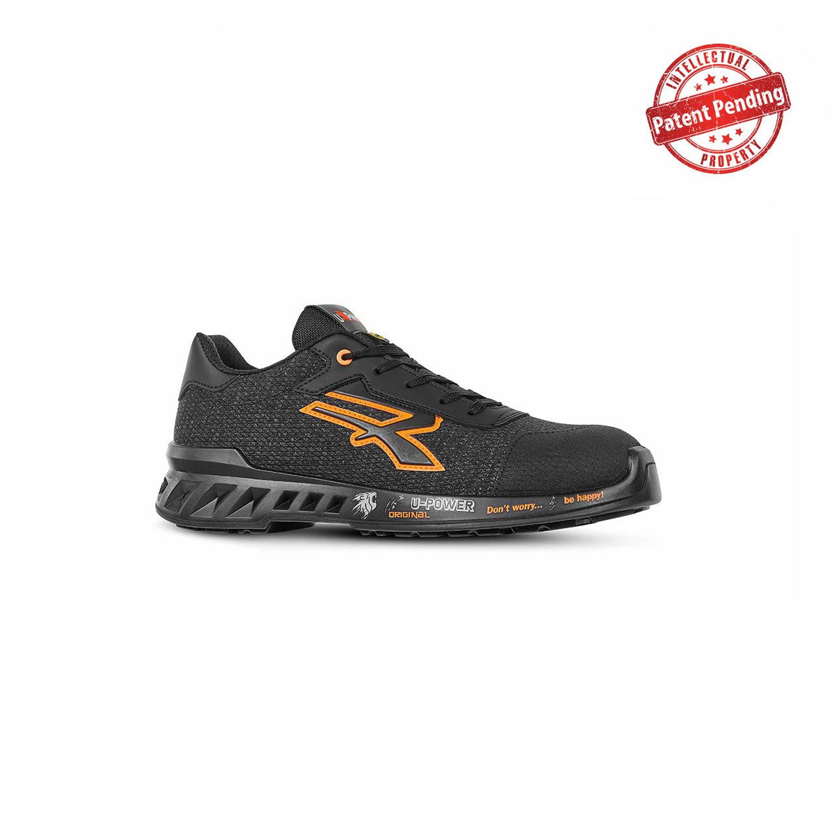 U-Power Sicherheitshalbschuhe S1PS BRUCE s ESD BLACK / ORANGE FLUO