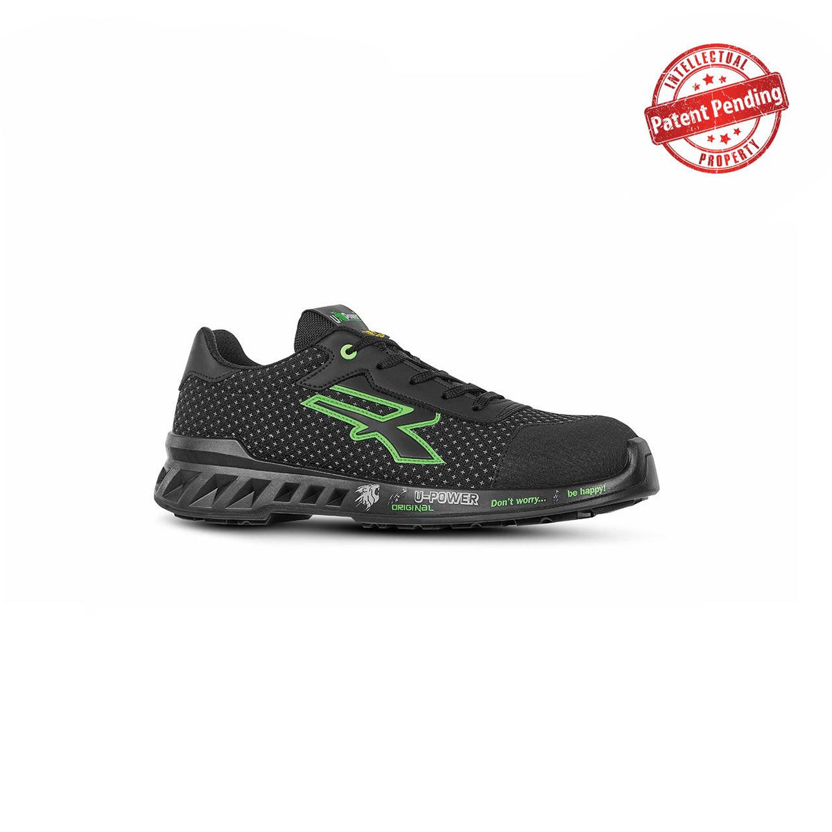 U-Power Sicherheitshalbschuhe S3S STEVE s ESD BLACK / VERDE FLUO
