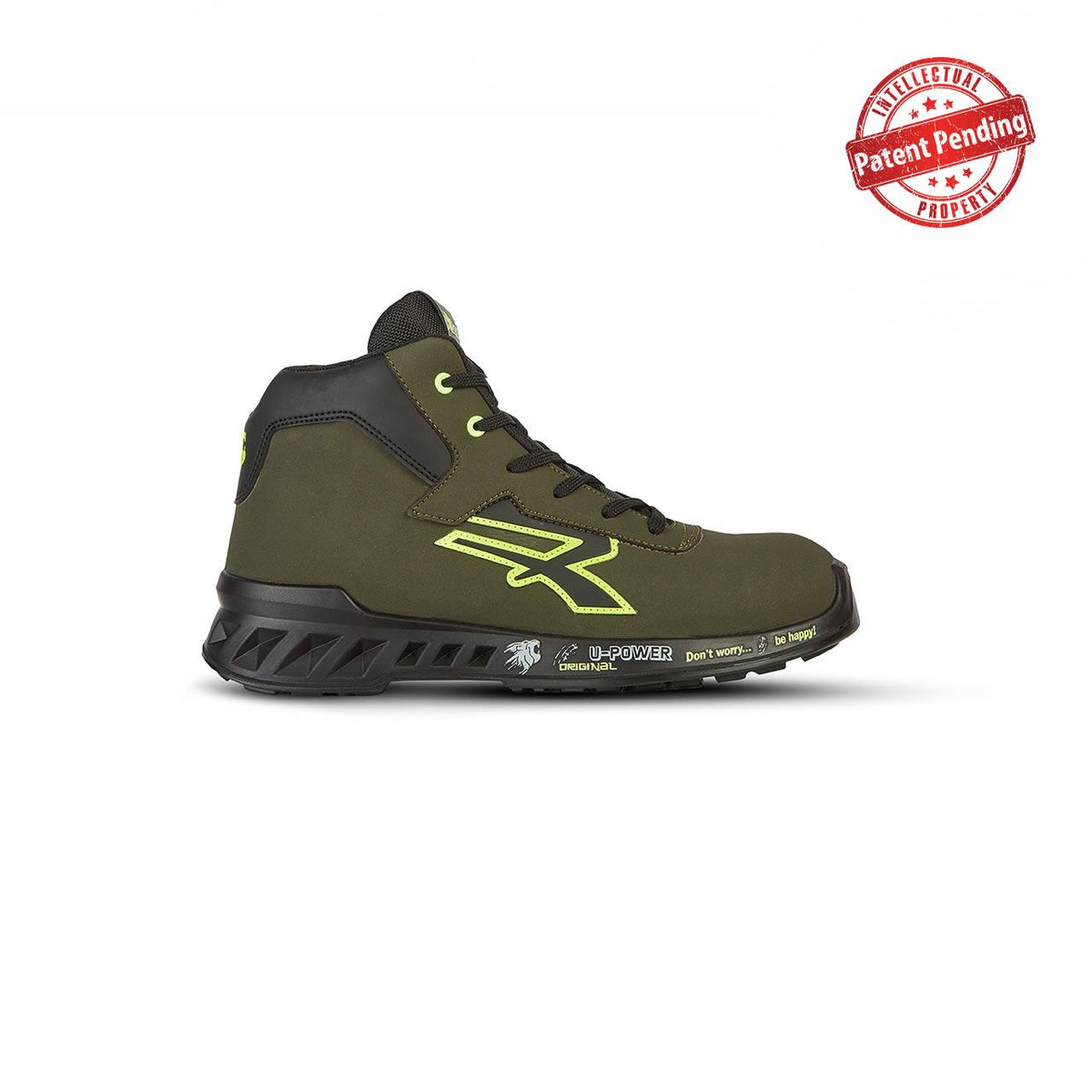U-Power Sicherheitshochschuhe S3S TYLER s ESD MILITARY GREEN / YELLOW FLUO