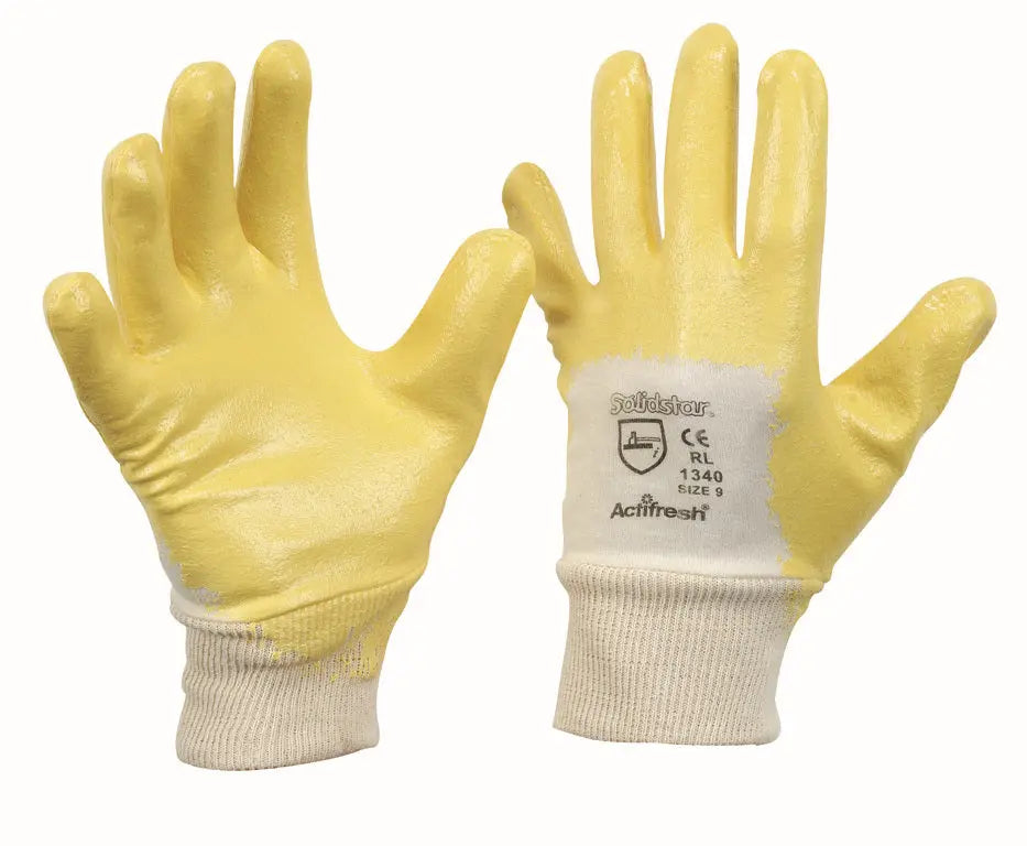 Solidstar® | Baumwoll-Trikot-Handschuh | Nitril-Beschichtung Leipold Arbeitsschutz