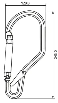 Aluminiumkarabiner mit Automatikverschluss und Sperrhebel