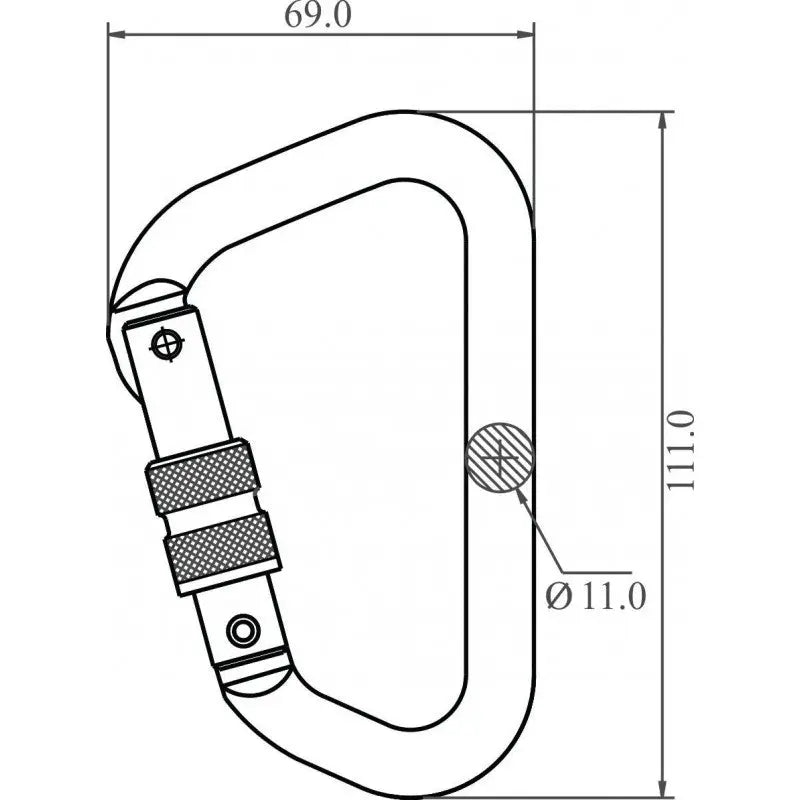 Aluminiumkarabiner mit Schraubverschluss 