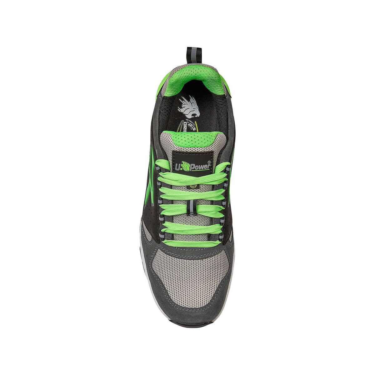 U-Power Sicherheitshalbschuhe S1PS BRAN ESD GREY / VERDE FLUO