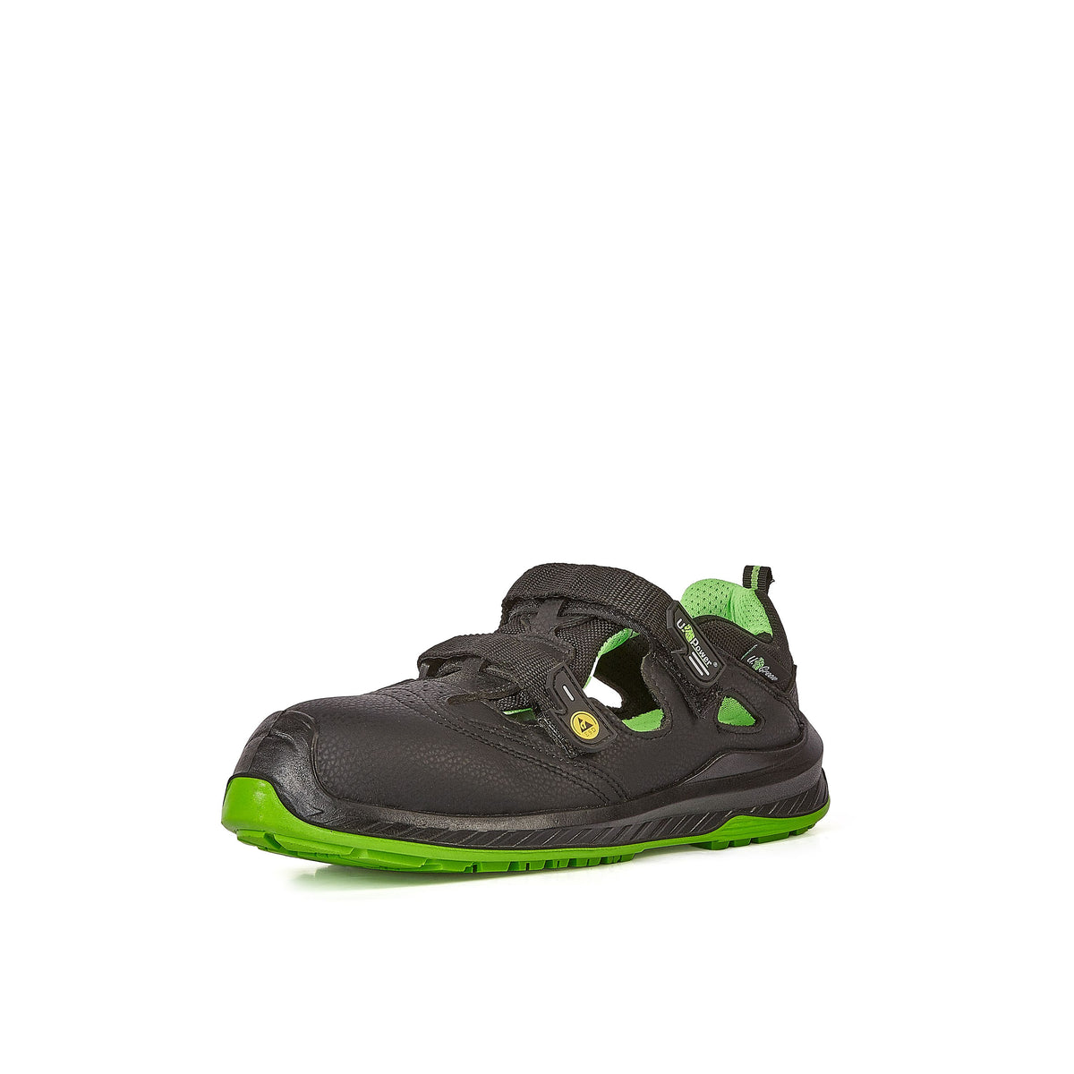 U-Power Sicherheitshalbschuhe S1PS BROOK UK s ESD BLACK / VERDE FLUO