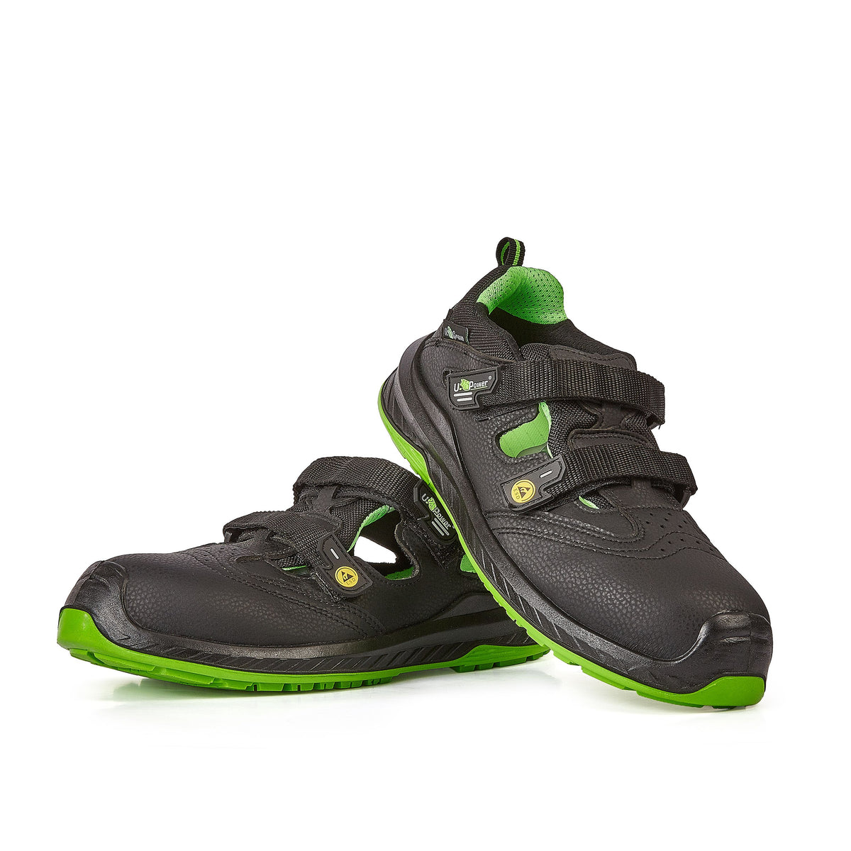 U-Power Sicherheitshalbschuhe S1PS BROOK UK s ESD BLACK / VERDE FLUO