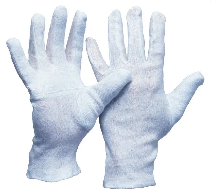 Baumwoll-Trikot-Handschuh | Innenhand und Daumen gedoppelt 