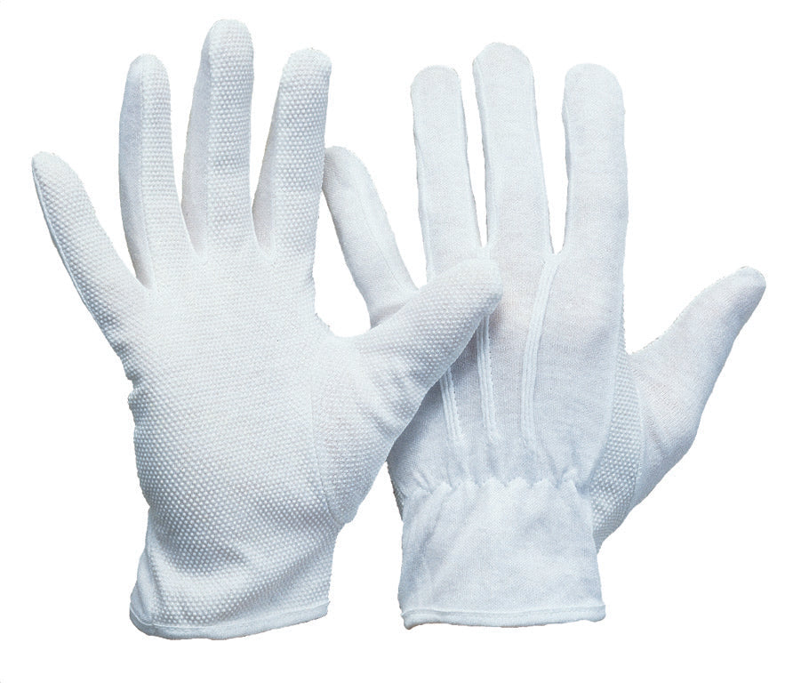 Baumwoll-Trikot-Handschuh | weiß gebleicht 