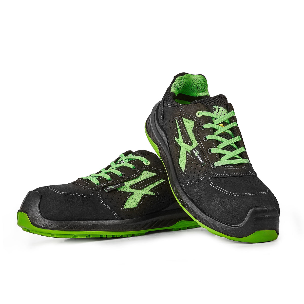 U-Power Sicherheitshalbschuhe S1PS CANYON UK s ESD BLACK / VERDE FLUO