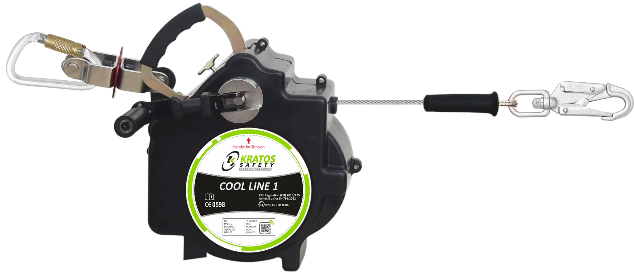 COOL LINE 1 - Horizontale herausziehbare Drahtseilsicherung, Höchstlänge 18 m