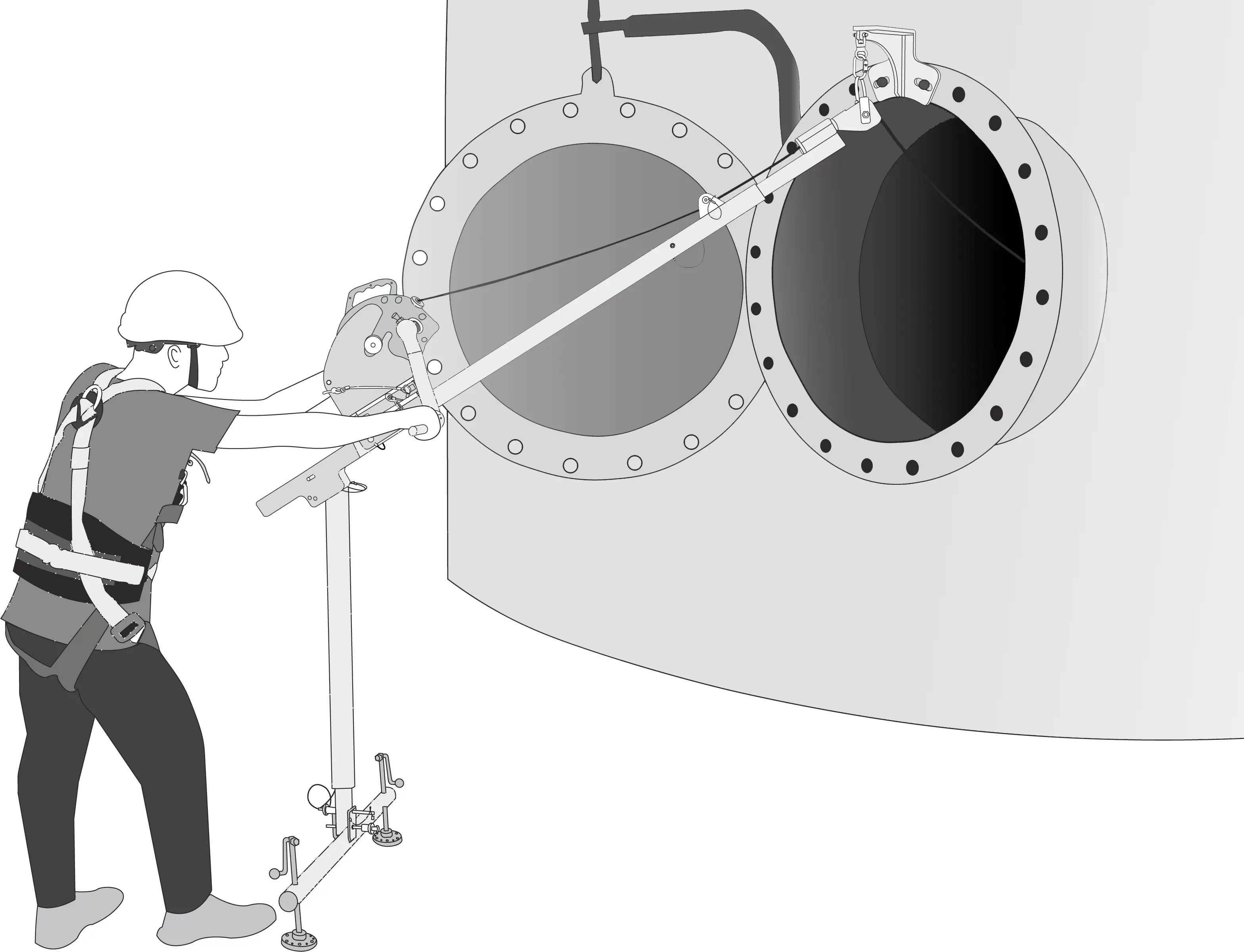 EasySafeWay 2 – Aufgehängter Verankerungsausleger mit ausziehbarem Arm für Zugang, Bergung und Rettung in engen Bereichen