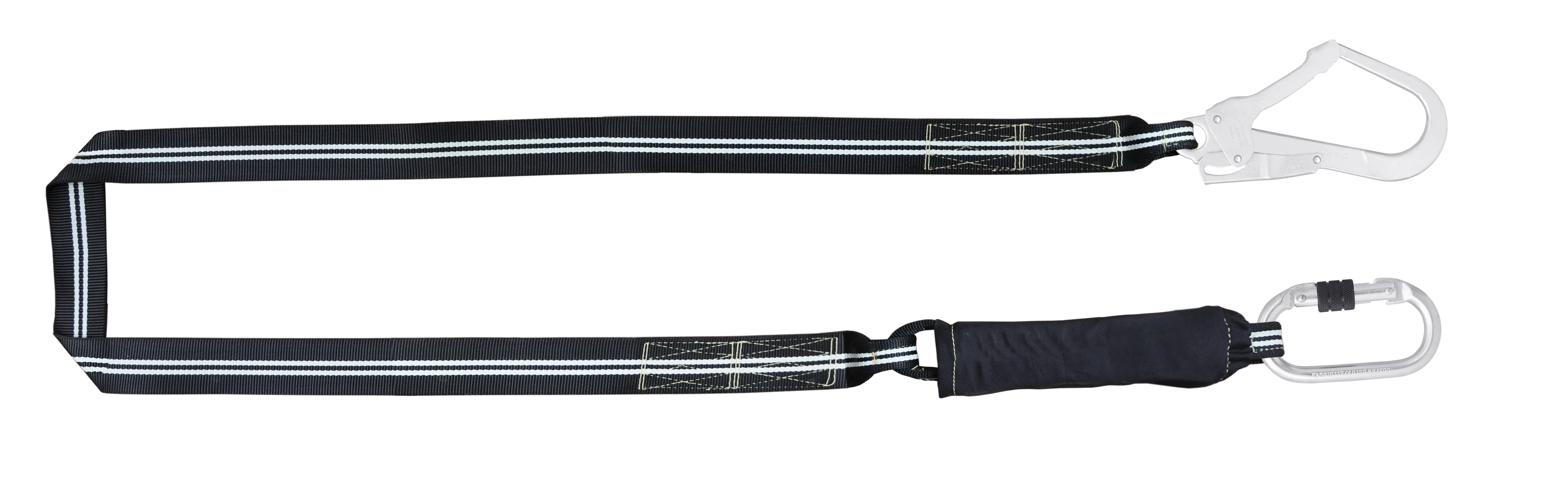 Flammbeständiges FIRE FREE Verbindungsmittel mit Falldämpfer 1 m mit Karabiner FA 5010117 und FA 5020755