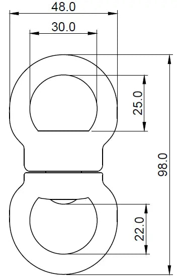 GIROS 1 Drehwirbel aus Aluminium auf Kugellager, Ringe Durchm. 25 mm