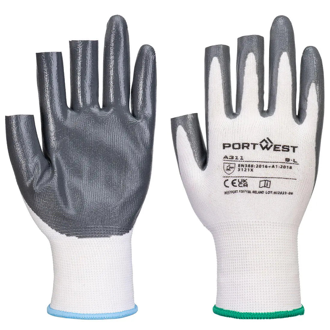Grip 13 Nitril 3 Fingerlose Handschuhe (Pk12) A311 - KERA Arbeitsschutz