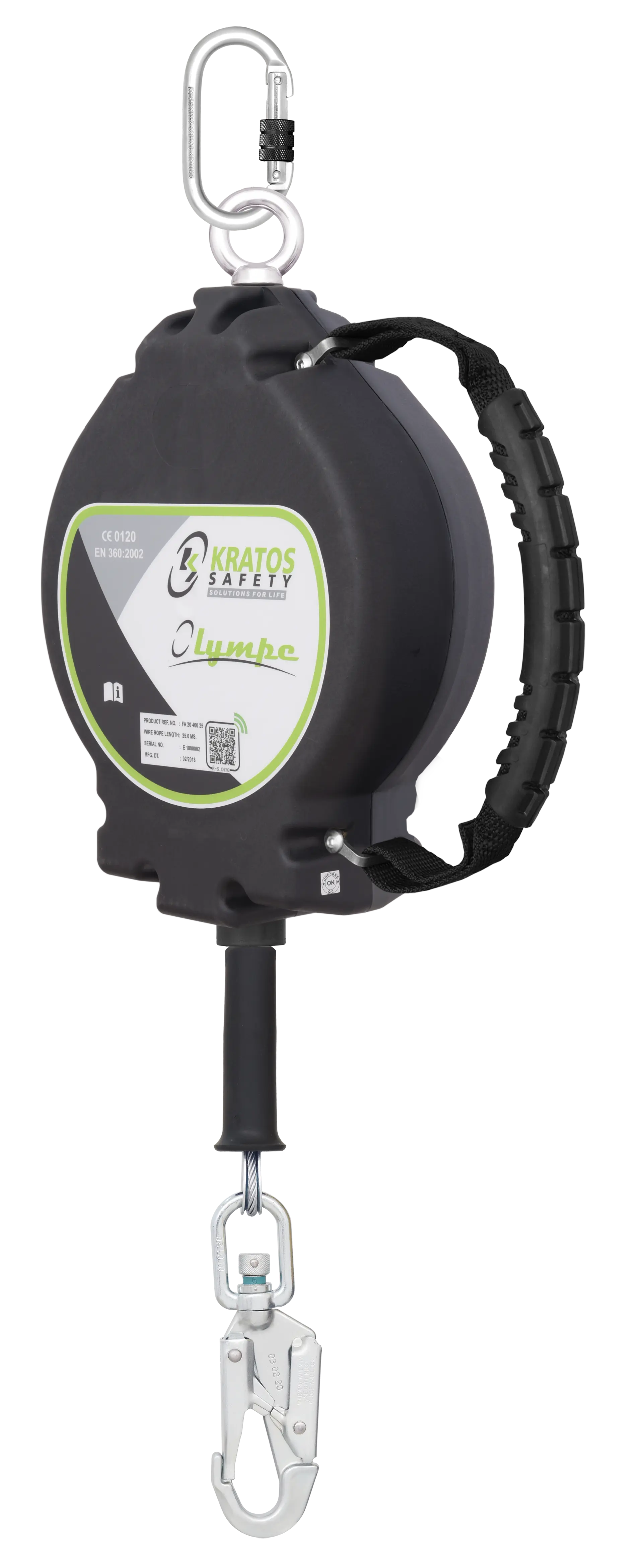 HELIXON Absturzsicherung mit automatischem Rückzug Polymergehäuse an Edelstahlkabel 20 m